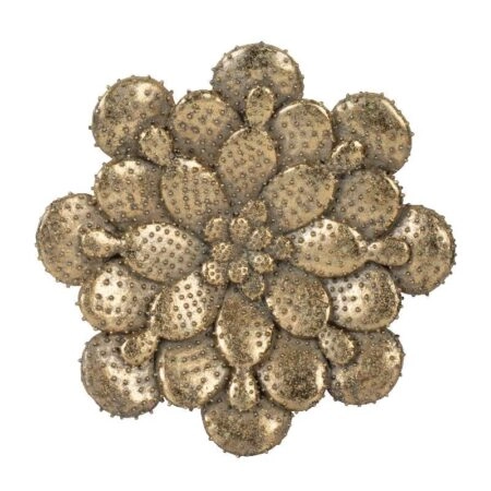Artekko Flower Χρυσό Επιτοίχιο Διακοσμητικό Λουλούδι Ρητίνης (25.5x4x25.5)cm