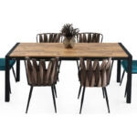 Silva Τραπέζι Επεκτεινόμενο MDF Καφέ με Μαύρα Μεταλλικά Πόδια (120+67x74x75)cm