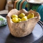 Artekko Woody Διακοσμητικό Μπολ από Ξύλο Teak σε Φυσική Απόχρωση (35x30x20)cm