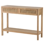 Artekko Cons Κονσόλα MDF Ψάθα Φυσική Απόχρωση (100x30x75)cm