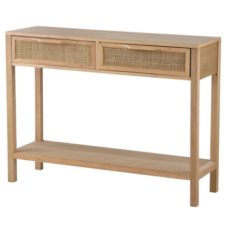 Artekko Cons Κονσόλα MDF Ψάθα Φυσική Απόχρωση (100x30x75)cm