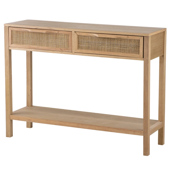 Artekko Cons Κονσόλα MDF Ψάθα Φυσική Απόχρωση (100x30x75)cm