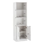 ΒΙΒΛΙΟΘΗΚΗ ΜΕΛΑΜΙΝΗΣ ENSLEY HM2027.05 ΣΕ ΛΕΥΚΗ ΑΠΟΧΡΩΣΗ 60x30x180 εκ.