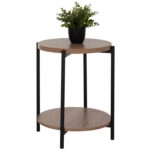 ΒΟΗΘΗΤΙΚΟ ΤΡΑΠΕΖΙ ΣΑΛΟΝΙΟΥ ΜΕΛΑΜΙΝΗΣ HM8754.11 NED ΣΤΡΟΓΓΥΛΟ 2 ΕΠΙΠΕΔΩΝ ΜΕΤΑΛΛΙΚΑ ΠΟΔΙΑ Φ40x52Υεκ.