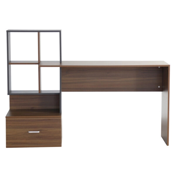 ΓΡΑΦΕΙΟ ΜΕΛΑΜΙΝΗΣ ΜΕ ΒΙΒΛΙΟΘΗΚΗ SYNDYA HM8993.01 ΚΑΡΥΔΙ -ΓΚΡΙ 149x48x105Y εκ.