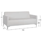 ΚΑΝΑΠΕΣ 3ΘΕΣΙΟΣ NELLIE HM3159.32 ΜΕ ΛΕΥΚΟ PU 163x71x71Υ εκ.