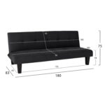ΚΑΝΑΠΕΣ ΚΡΕΒΑΤΙ ODESSA HM3000.14 ΜΑΥΡΟ ΒΕΛΟΥΔΟ 180x83x75Y εκ.
