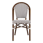 ΚΑΡΕΚΛΑ BISTRO ΑΛΟΥΜΙΝΙΟΥ BAMBOO LOOK ΜΕ ΛΕΥΚΟ-ΜΑΥΡΟ RATTAN HM5566.01 45x54x90Υεκ.