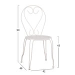 ΚΑΡΕΚΛΑ ΜΕΤΑΛΛΙΚΗ AMORE ΛΕΥΚΗ 42x48x90 εκ. HM5007.12