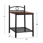 ΚΟΜΟΔΙΝΟ REVEN HM387 ΑΠΟ ΜΕΤΑΛΛΟ ΚΑΙ ΞΥΛΟ 45x35x48-61 εκ.