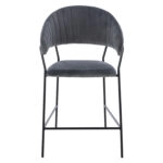 ΣΚΑΜΠΟ ΜΕΣΑΙΟΥ ΥΨΟΥΣ HM8734.01 THEODORE ΒΕΛΟΥΔΟ ΓΚΡΙ ΜΕ ΜΑΥΡΟ ΣΚΕΛΕΤΟ 60x55x100Y εκ.