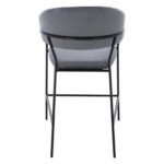 ΣΚΑΜΠΟ ΜΕΣΑΙΟΥ ΥΨΟΥΣ HM8734.01 THEODORE ΒΕΛΟΥΔΟ ΓΚΡΙ ΜΕ ΜΑΥΡΟ ΣΚΕΛΕΤΟ 60x55x100Y εκ.