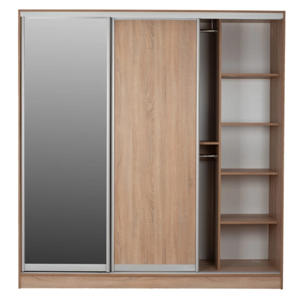 ΝΤΟΥΛΑΠΑ 3ΦΥΛΛΗ ΣΥΡΟΜΕΝΗ ΜΕ ΚΑΘΡΕΠΤΗ SONAMA OAK HM2435 200X60X210Υεκ