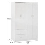 ΝΤΟΥΛΑΠΑ 4ΦΥΛΛΗ ME 2 ΣΥΡΤΑΡΙΑ BLAKELY HM339.05 ΛΕΥΚΗ 120Χ42,5Χ180,5 εκ.