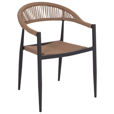 ΠΟΛΥΘΡΟΝΑ ΑΛΟΥΜΙΝΙΟΥ GRET HM5854.02 ΑΝΘΡΑΚΙ PΕ RATTAN ΜΠΕΖ 56x55