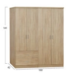 ΣΕΤ 2 ΤΜΧ ΝΤΟΥΛΑΠΑ 4ΦΥΛΛΗ SONAMA 160X42X181 HM11351.02