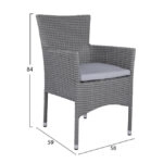 ΣΕΤ 5ΤΜΧ ΤΡΑΠΕΖΙ ΜΕΤΑΛΛΙΚΟ ΓΚΡΙ 150X90 ΜΕ 4 ΠΟΛΥΘΡΟΝΕΣ ΓΚΡΙ WICKER HM10586.01