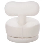 ΣΚΑΜΠΟ ΜΕ ΠΛΑΤΗ ΠΕΡΙΣΤΡΕΦΟΜΕΝΟ KRIVIO HM9775.05 ΛΕΥΚΟ TEDDY ΥΦΑΣΜΑ 52x53x60Yεκ.
