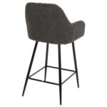 ΣΚΑΜΠΟ ΜΕΣΑΙΟΥ ΥΨΟΥΣ STRIKE HM8592.01 ΥΦΑΣΜΑ TEDDY ΓΚΡΙ-ΜΑΥΡΑ ΜΕΤΑΛΛΙΚΑ ΠΟΔΙΑ 50x50x94,5Υεκ.