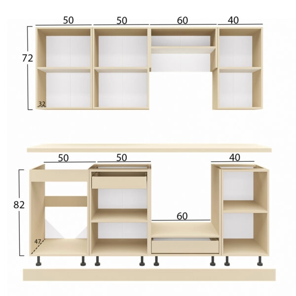 ΣΥΝΘΕΣΗ ΚΟΥΖΙΝΑΣ ΜΕΛΑΜΙΝΗ ΛΕΥΚΗ ΠΑΓΚΟΣ ΜΕ ΟΨΗ ΜΠΕΖ ΜΑΡΜΑΡΟ 200x47x84,8Υεκ.HM2470.01