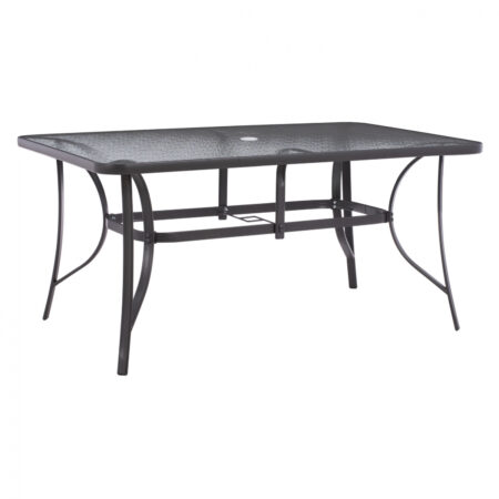 ΤΡΑΠΕΖΙ BRUNO 150X90Χ75Υεκ. ΜΕΤΑΛΛΙΚΟ ΟΡΘΟΓΩΝΙΟ ΓΚΡΙ ΜΕ ΤΡΥΠΑ ΟΜΠΡΕΛΑΣ Φ38 HM5145.11