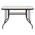 ΤΡΑΠΕΖΙ ADAM HM5020.03 ΜΕΤΑΛΛΙΚΟ ΜΑΥΡΟ ΜΕ ΓΥΑΛΙΝΗ ΕΠΙΦΑΝΕΙΑ 110Χ60Χ71Υεκ.