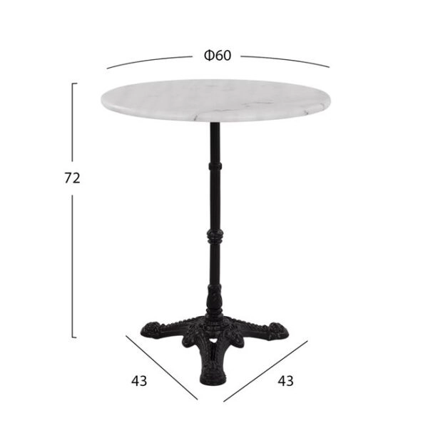 ΤΡΑΠΕΖΙ ALARIA ΜΕ ΒΑΣΗ ΑΠΟ ΜΑΝΤΕΜΙ HM5608 ΜΕ ΜΑΡΜΑΡΟ Φ60Χ71Υεκ.