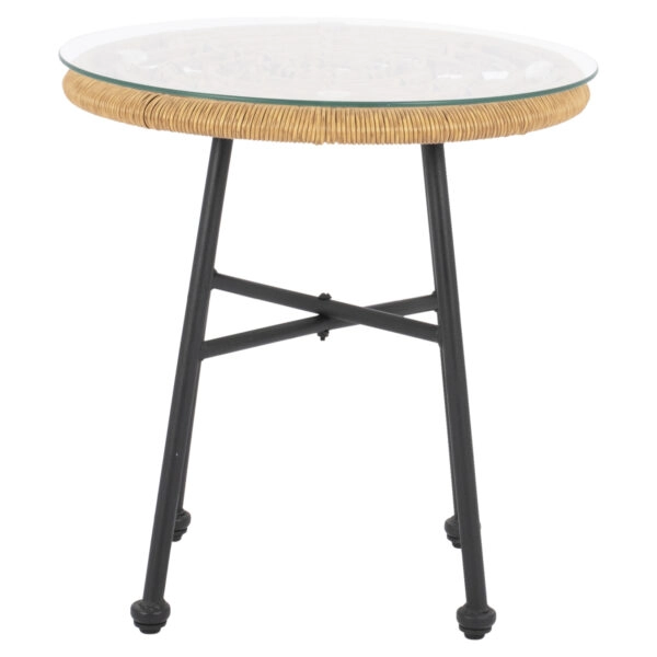 ΤΡΑΠΕΖΙ ΜΕΤΑΛΛΙΚΟ SPENCER HM5716 ΜΕ WICKER ΜΠΕΖ Φ48,5x51 εκ.