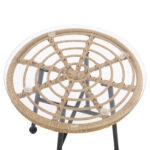 ΤΡΑΠΕΖΙ ΜΕΤΑΛΛΙΚΟ SPENCER HM5716 ΜΕ WICKER ΜΠΕΖ Φ48,5x51 εκ.