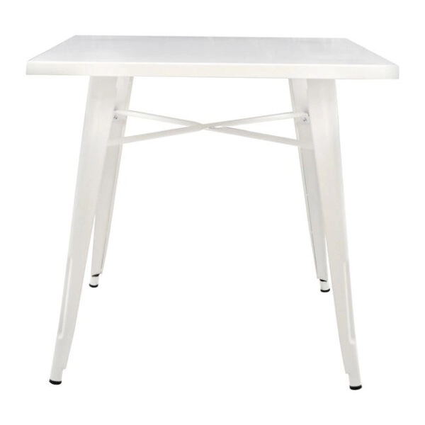 ΤΡΑΠΕΖΙ ΜΕΤΑΛΛΙΚΟ MILK WHITE ΜΑΤ HM0608.21 80X80X76