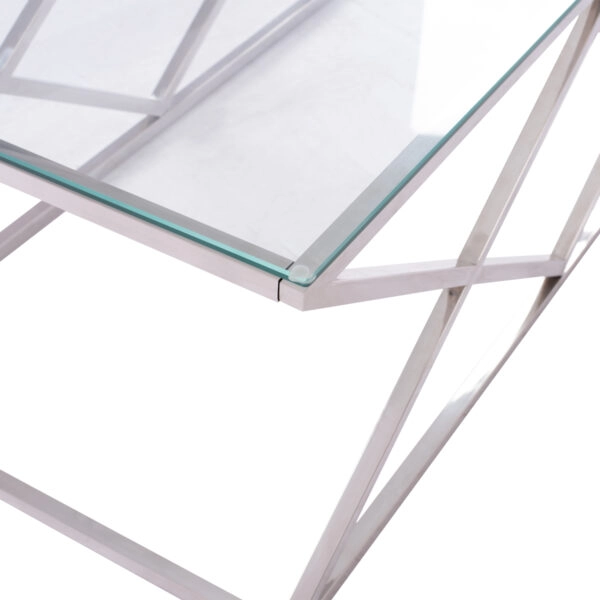 ΤΡΑΠΕΖΙ ΣΑΛΟΝΙΟΥ HOLLAND HM8624.01 ΜΕ ΓΥΑΛΙ ΚΑΙ ΒΑΣΗ ΧΡΩΜΙΟΥ 120X60Χ45 EK.