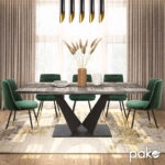 Τραπέζι Gordon  επεκτεινόμενο γκρι cement- πόδι μαύρο μέταλλο 160-200x90x75εκ