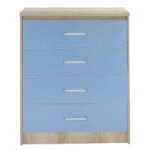 Συρταριέρα παιδική Looney  με 4 συρτάρια χρώμα castillo-μπλε 80x40x95εκ