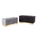 ICTUS ΣΚΑΜΠΩ SET 2ΤΕΜ ΜΑΥΡΟ ΓΚΡΙ 90x42xH44cm