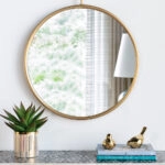 Artekko Mirror Καθρέπτης Τοίχου Μέταλλο Γυαλί Χρυσό (67x4.5x82)cm