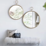 Artekko Mirror Χρυσός Μεταλλικός Καθρέπτης Τοίχου (57x4.5x72)cm