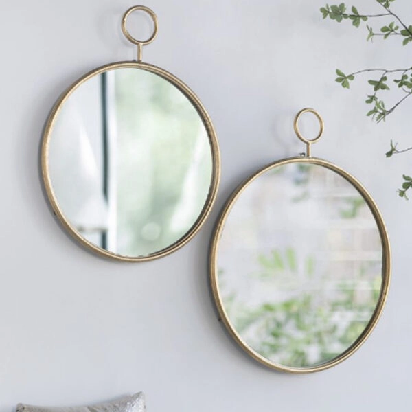 Artekko Mirror Χρυσός Μεταλλικός Καθρέπτης Τοίχου (57x4.5x72)cm