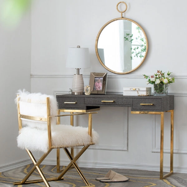 Artekko Mirror Χρυσός Μεταλλικός Καθρέπτης Τοίχου (57x4.5x72)cm