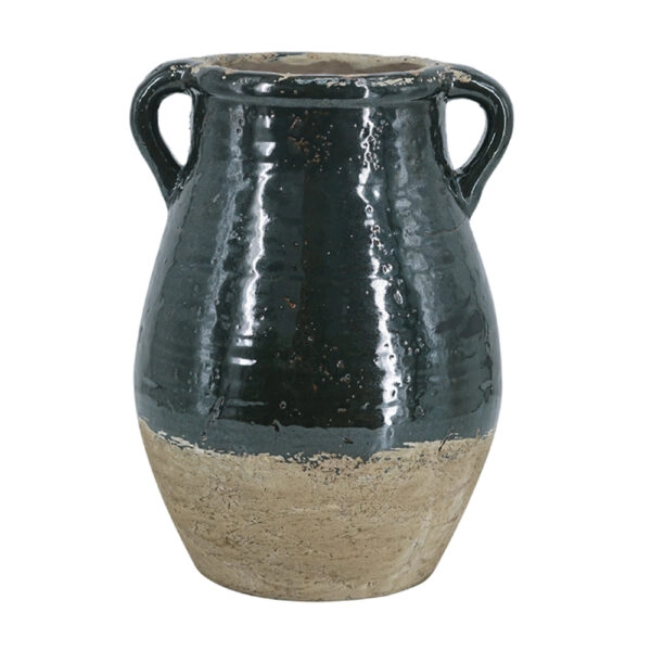 Artekko Antique Πράσινο Βάζο από Τερακότα (24.5x24.5x33)cm