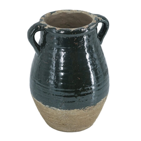 Artekko Antique Πράσινο Βάζο από Τερακότα (24.5x24.5x33)cm