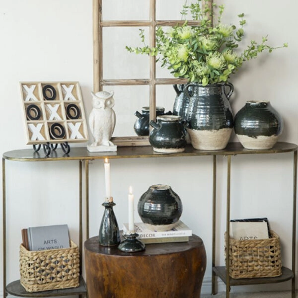 Artekko Antique Πράσινο Βάζο από Τερακότα (24.5x24.5x33)cm