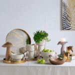 Artekko Antique Μπεζ Τσιμεντένιο Δοχείο με Φούντες (15.5x27.5x22)cm