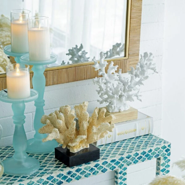 Artekko Coral Μπεζ Διακοσμητικό Κοράλλι Ρητίνης σε Βάση (28x18x22)cm