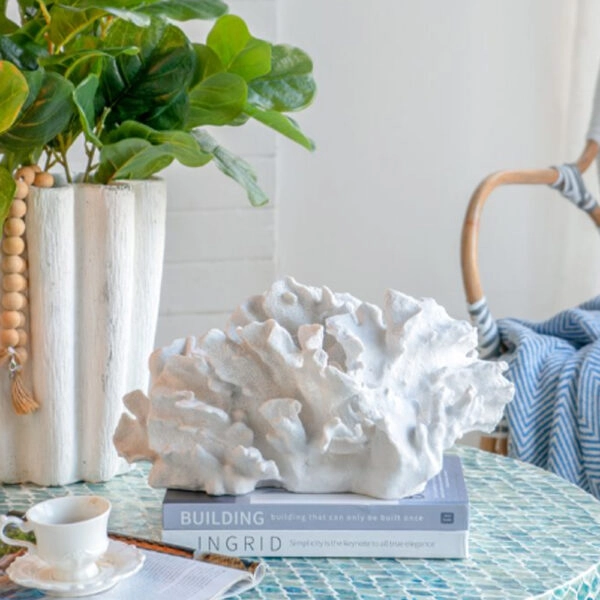 Coral Διακοσμητικό Κοράλλι Ρητίνη Λευκό (32.5x30.5x17)cm