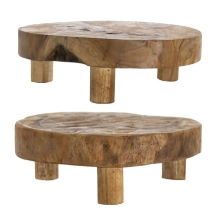 Artekko Woody Riser Διακοσμητικά Πλατό από Ξύλο Teak σε Φυσική Απόχρωση (30x30x10)cm 2pcs