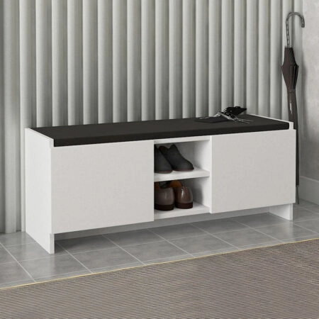 Παπουτσοθήκη Verly χρώμα λευκό 110x33,2x43εκ.
