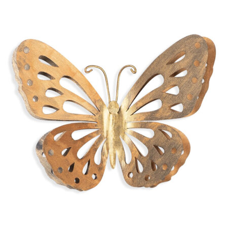 Διακοσμητικό τοίχου Butterfly μεταλλικό χρώμα χρυσό 29x32εκ.