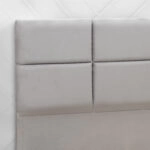 Κρεβάτι Reymont  υφασμάτινο χρώμα μπεζ της άμμου 160x200εκ.