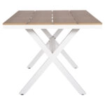 ΤΡΑΠΕΖΙ ΑΛΟΥΜΙΝΙΟΥ ΟΡΘΟΓΩΝΙΟ TAWNEE HM6037.02 ΛΕΥΚΟ-POLYWOOD ΦΥΣΙΚΟ 150x89,5x73Υεκ