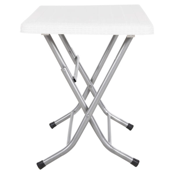 ΤΡΑΠΕΖΙ ΠΤΥΣΣΟΜΕΝΟ CONNY HM6146.03 ΛΕΥΚΟ ΠΟΛΥΠΡΟΠΥΛΕΝΙΟ ΟΨΗ RATTAN TOP-ΜΕΤΑΛΛΙΚΗ ΒΑΣΗ 114x64x74Υεκ.